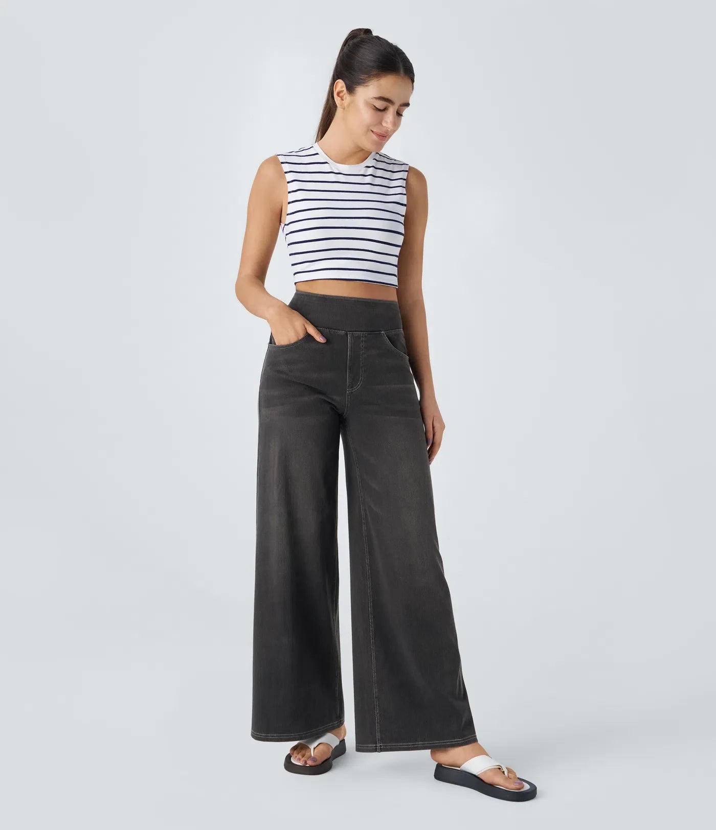 Eva | Bequeme & Elastische Hose Mit Hohem Bund