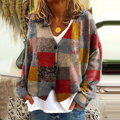 Aurore — Blumen-Cardigan aus weichem Strick
