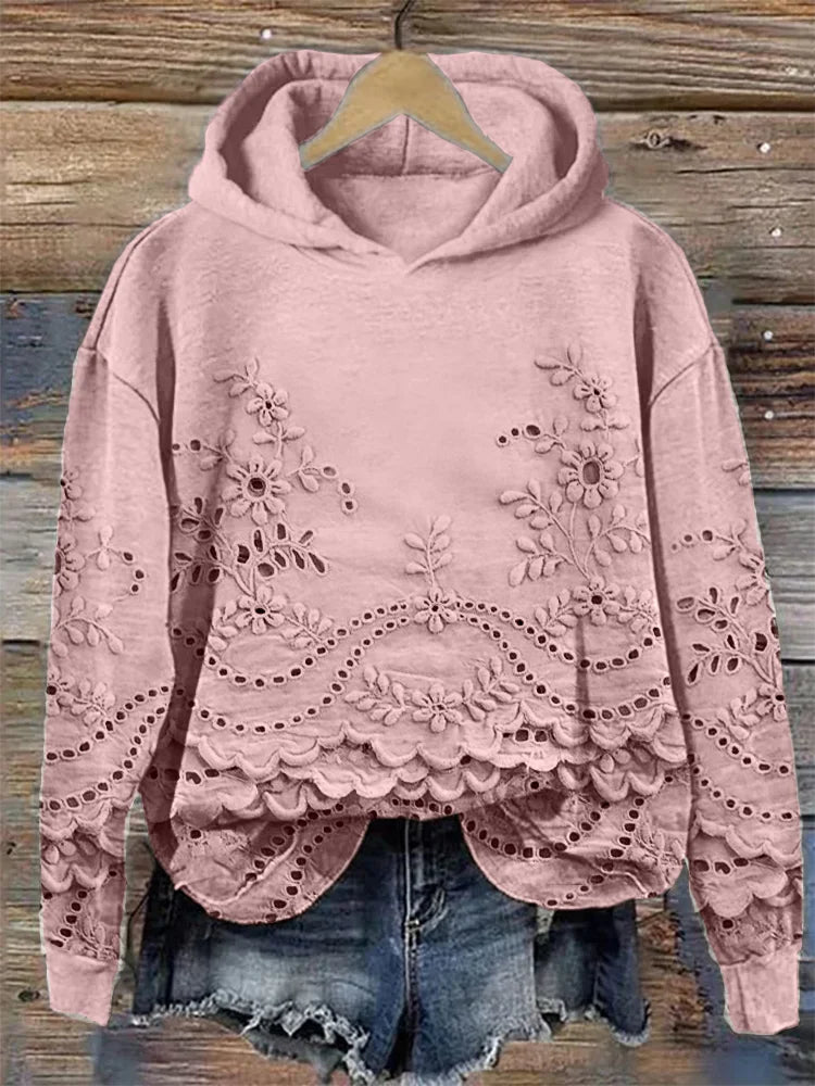 Sylvie | Sweatshirt mit floralem Stickerei
