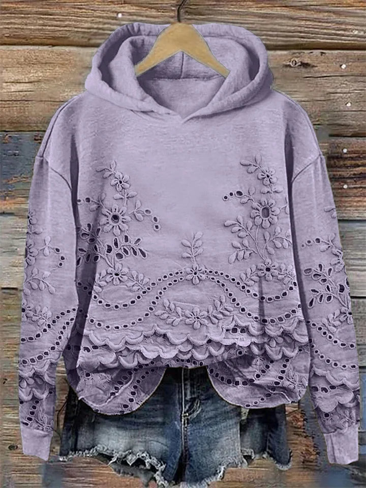 Sylvie | Sweatshirt mit floralem Stickerei