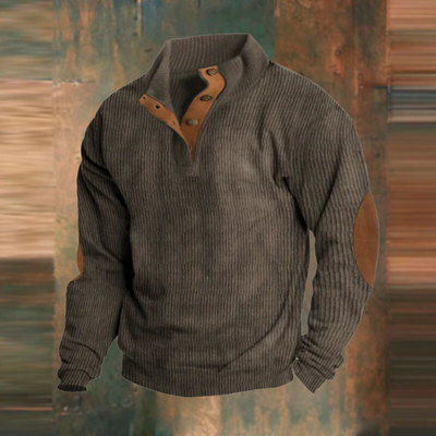 Lässiger Sweatshirt mit Stehkragen und langen Ärmeln