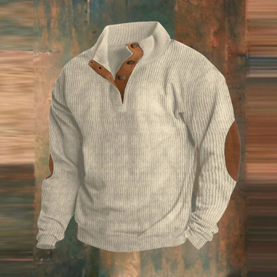 Lässiger Sweatshirt mit Stehkragen und langen Ärmeln