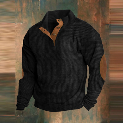 Lässiger Sweatshirt mit Stehkragen und langen Ärmeln
