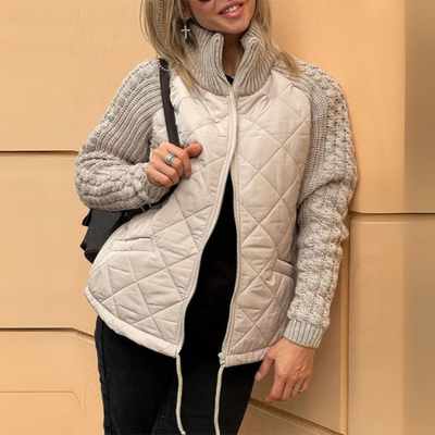 Élise — Mittellange Steppjacke mit Stehkragen