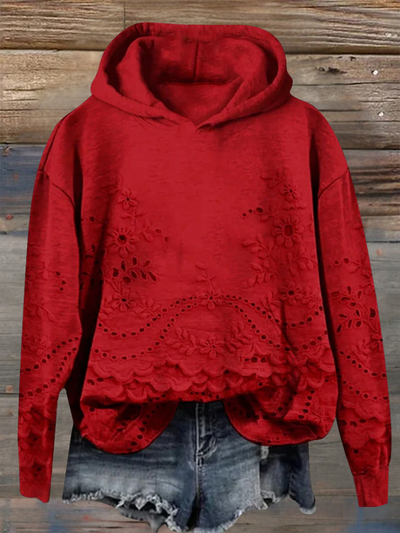 Sylvie | Sweatshirt mit floralem Stickerei