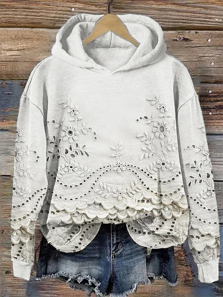 Sylvie | Sweatshirt mit floralem Stickerei