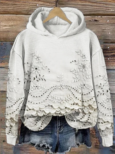 Sylvie | Sweatshirt mit floralem Stickerei