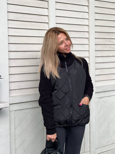 Élise — Mittellange Steppjacke mit Stehkragen