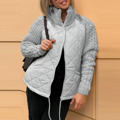 Élise — Mittellange Steppjacke mit Stehkragen